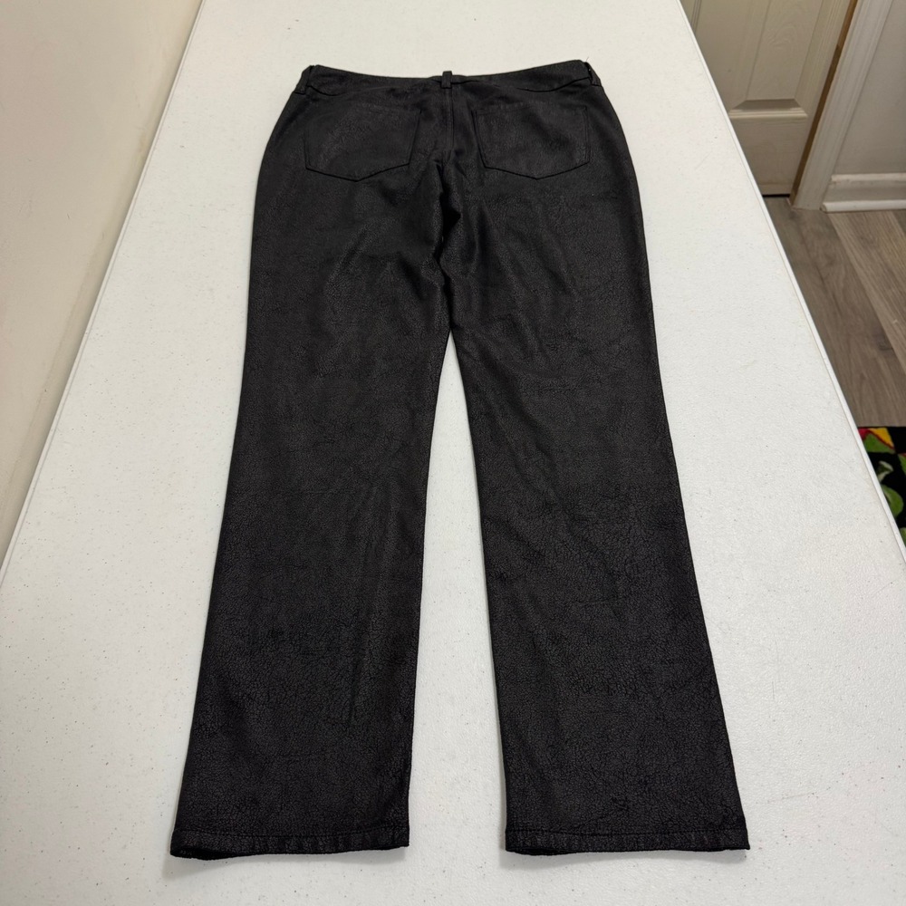 NYDJ Black Faux‎ Leather Textured Leggings Lift Tuck Technology Size 10 Slimming - Picture 3 of 8